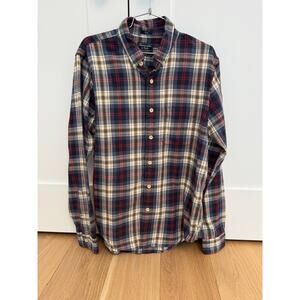 Abercrombie & Fitch Mens Slim plaid flannel button up shirt size Large